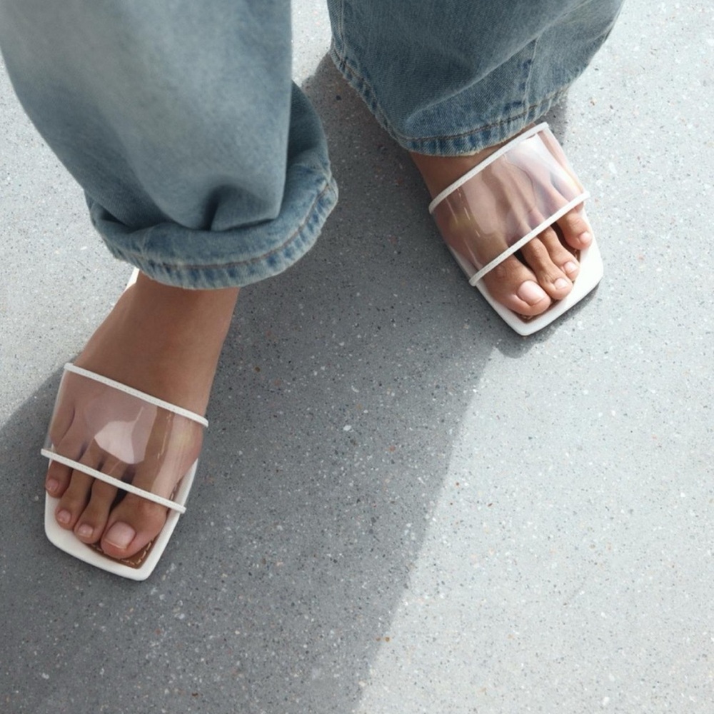 Zara vinyl flats